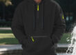 Trendy Half Zip Hoodie with Digital Printing