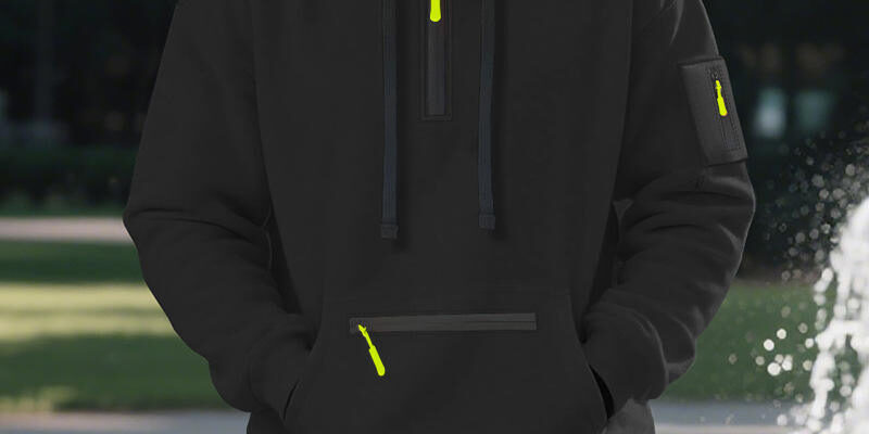 Trendy Half Zip Hoodie with Digital Printing