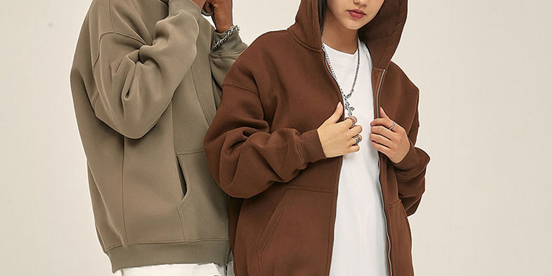 Heavyweight Baggy Cropped Zip-Up Hoodie