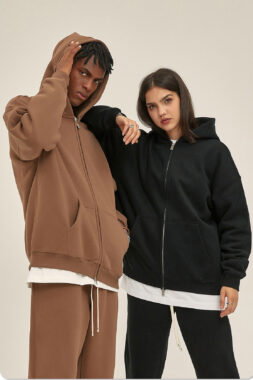 Heavyweight Baggy Cropped Zip-Up Hoodie
