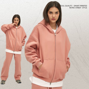 Heavyweight Baggy Cropped Zip-Up Hoodie