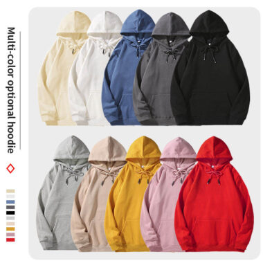 Solid Pullover Fleece Hoodie with Custom Logo