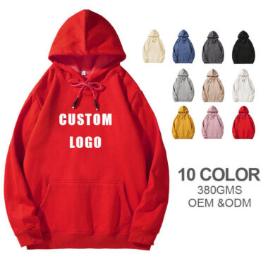 Solid Pullover Fleece Hoodie with Custom Logo