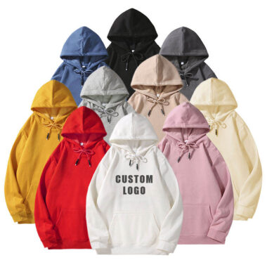 Solid Pullover Fleece Hoodie with Custom Logo