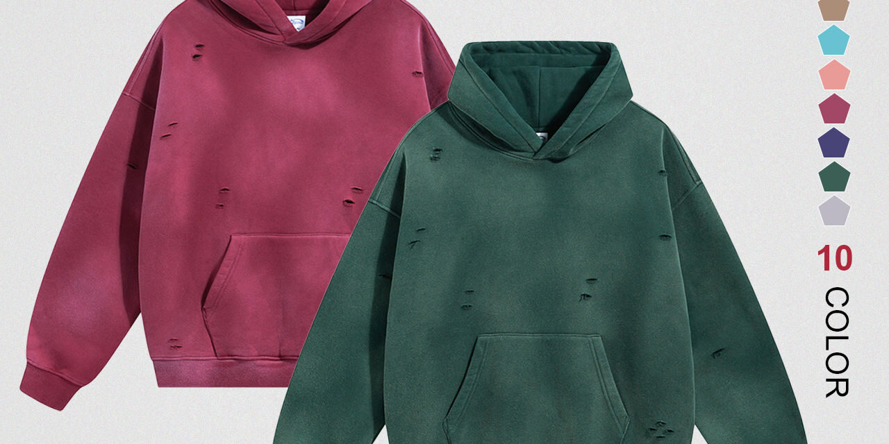 Custom Oversized Vintage Washed Hole Hoodie