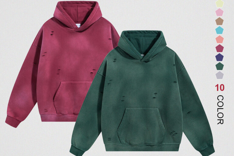 Custom Oversized Vintage Washed Hole Hoodie