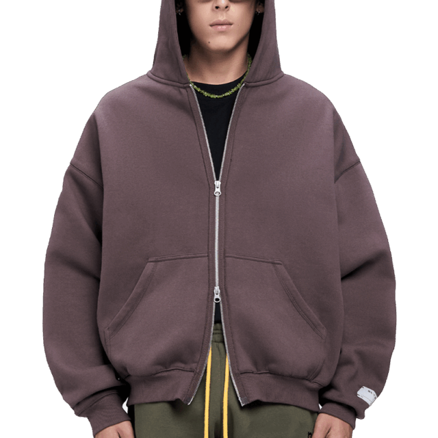 OEM Custom 100% Cotton Zip Hoodie