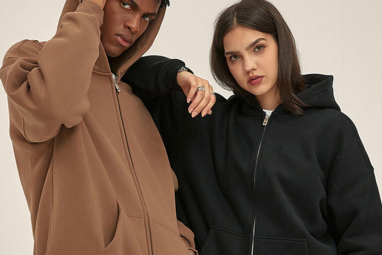 Double Zip Up Heavyweight Fleece Hoodie