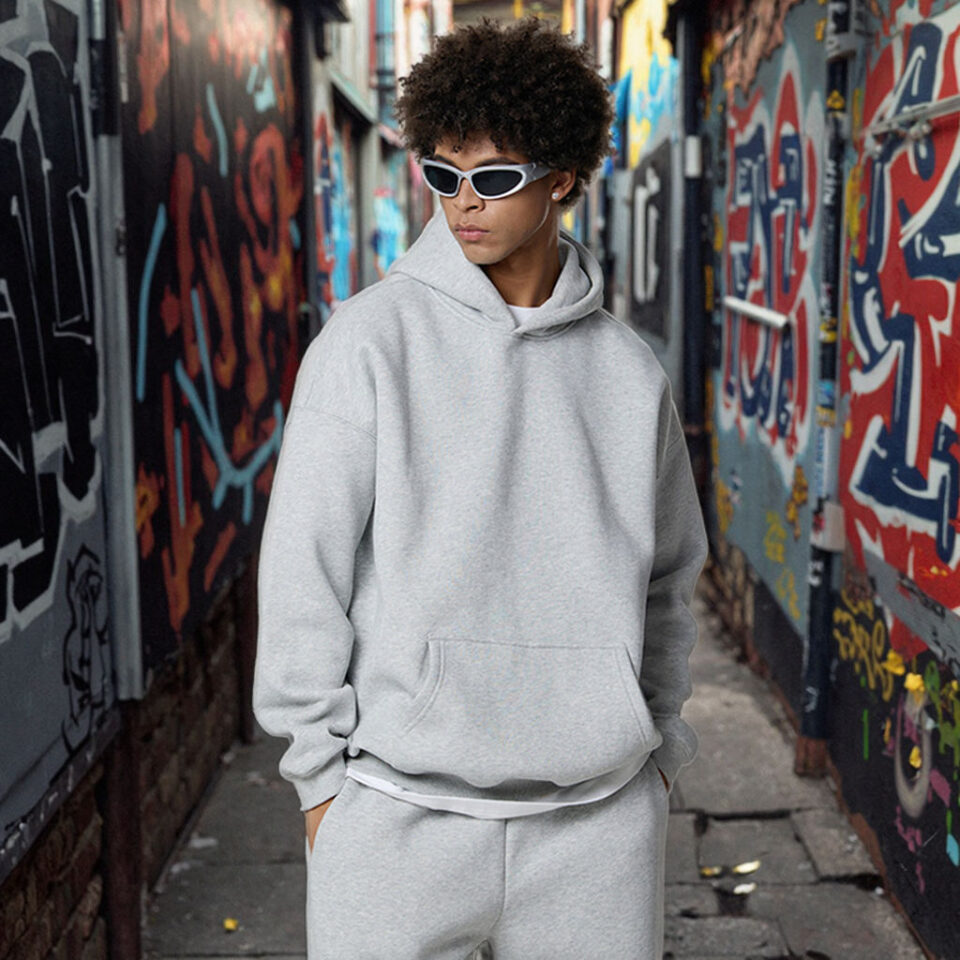 Heavyweight Baggy Cropped Zip-Up Hoodie