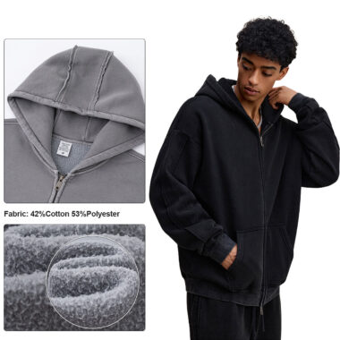 Heavyweight Zip-Up Hoodie Oversized for Men