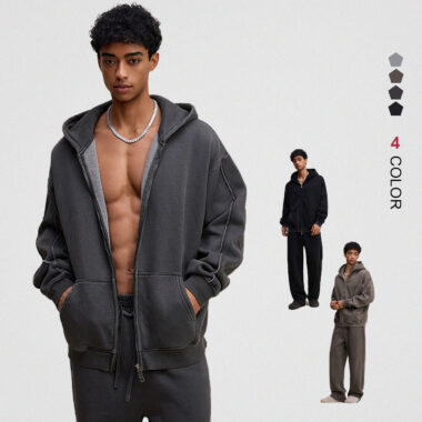 Heavyweight Zip-Up Hoodie Oversized for MenExplore custom heavyweight 400gsm oversized zip-up hoodies for men. Perfect for streetwear and custom branding. Available for bulk orders and custom logo options.