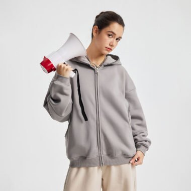 Heavyweight Zip-Up Hoodie with Fleece Lining