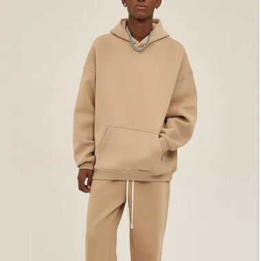 Cotton Pullover Hoodie with 3D Embroidery