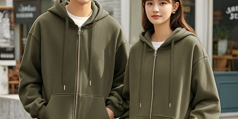 Thick Fleece Zip Up Hoodie