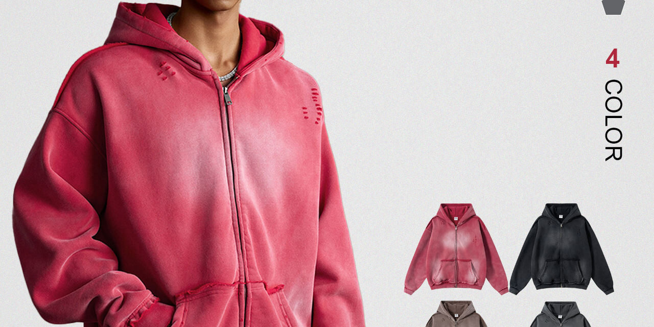 Oversized Batik Zip Up Hoodie