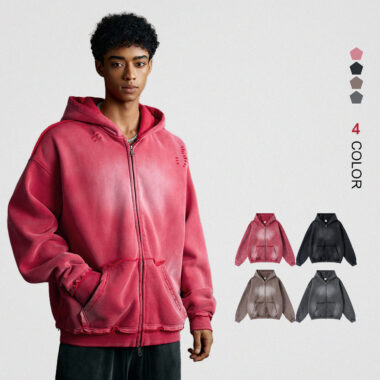 Oversized Batik Zip Up Hoodie