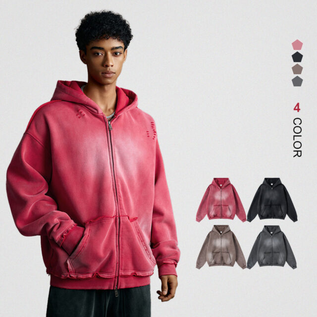 Oversized Batik Zip Up Hoodie