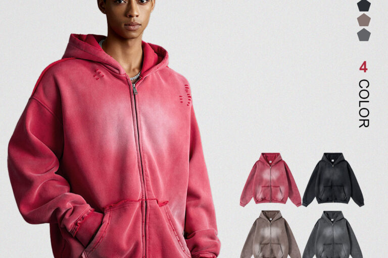 Oversized Batik Zip Up Hoodie