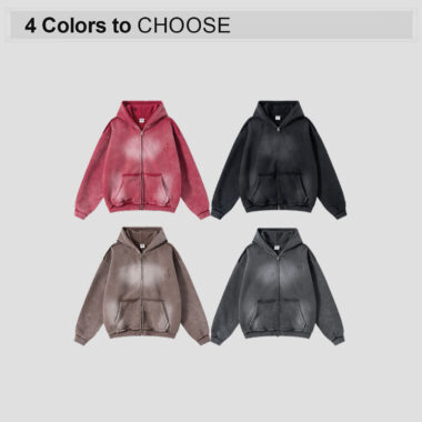 Oversized Batik Zip Up Hoodie