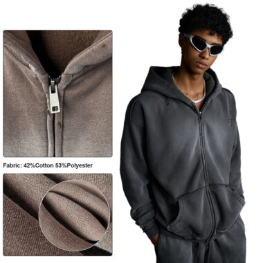 Oversized Batik Zip Up Hoodie